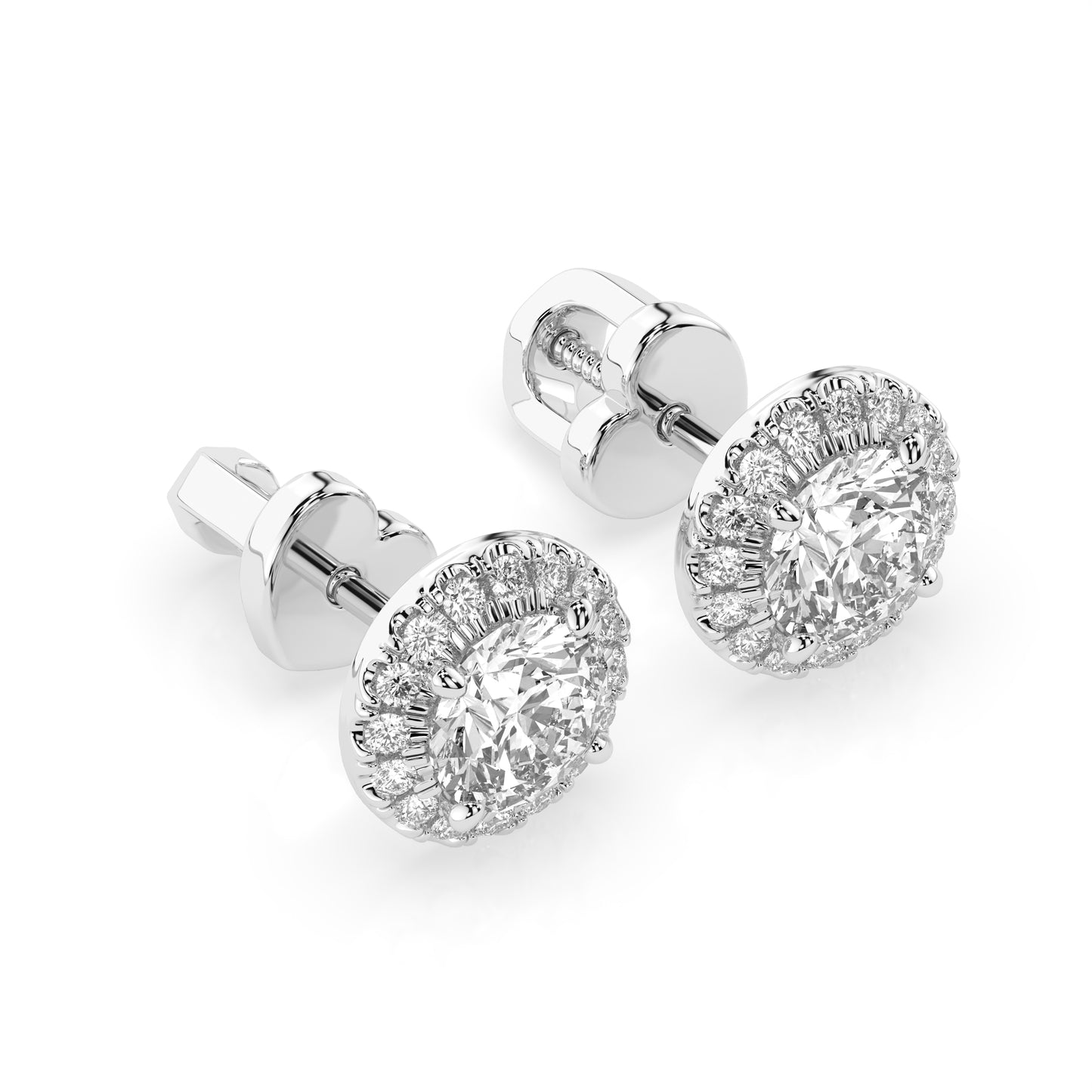 Diamantni uhani iz belega zlata