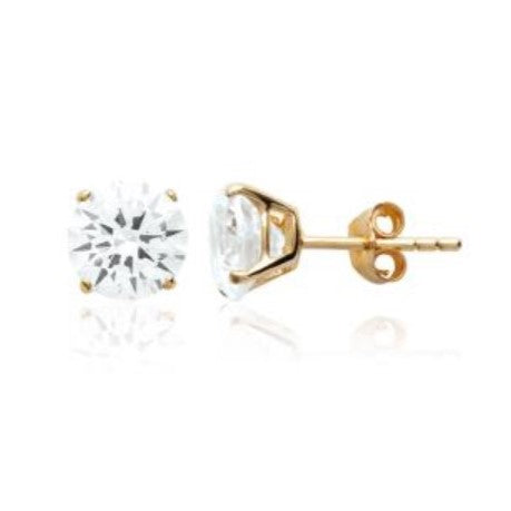 Pozlačeni uhani Solitaire 6mm