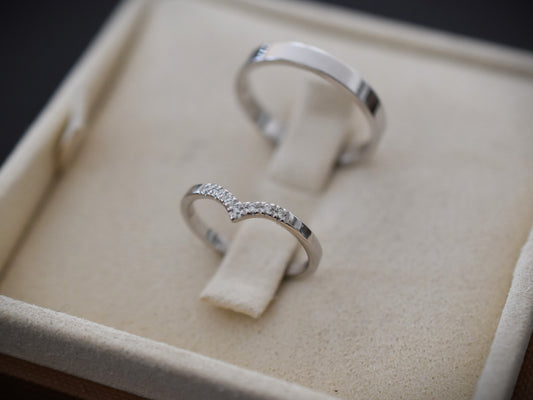 Poročni prstani iz belega zlata z diamanti