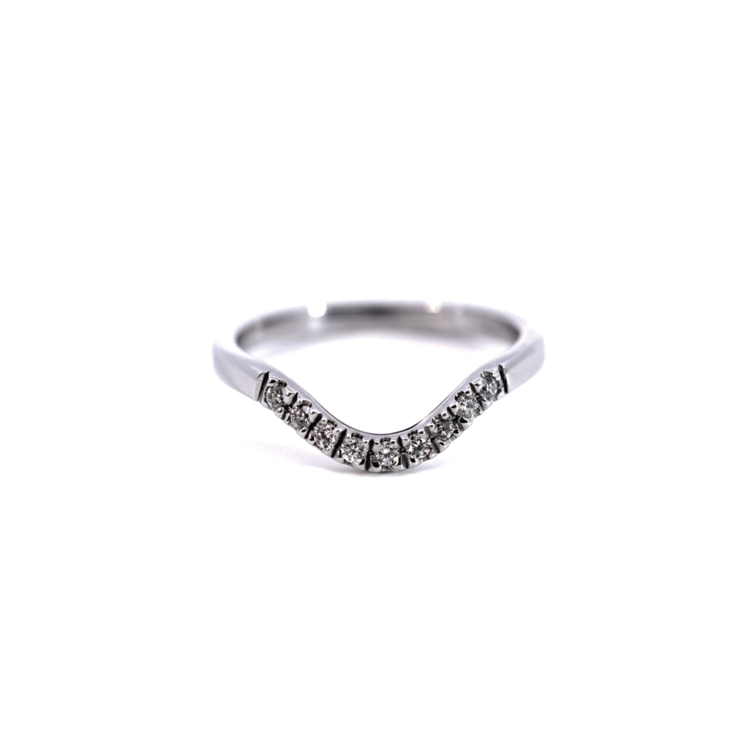 Zlati prstan z diamanti stacking ring