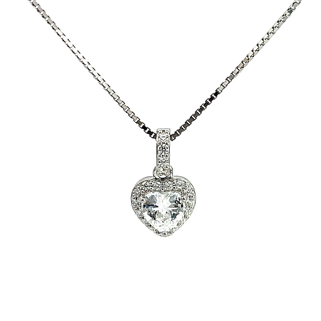 Srebrna verižica z obeskom Srček iz srebra