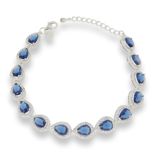Srebrna zapestnica, modri kamni