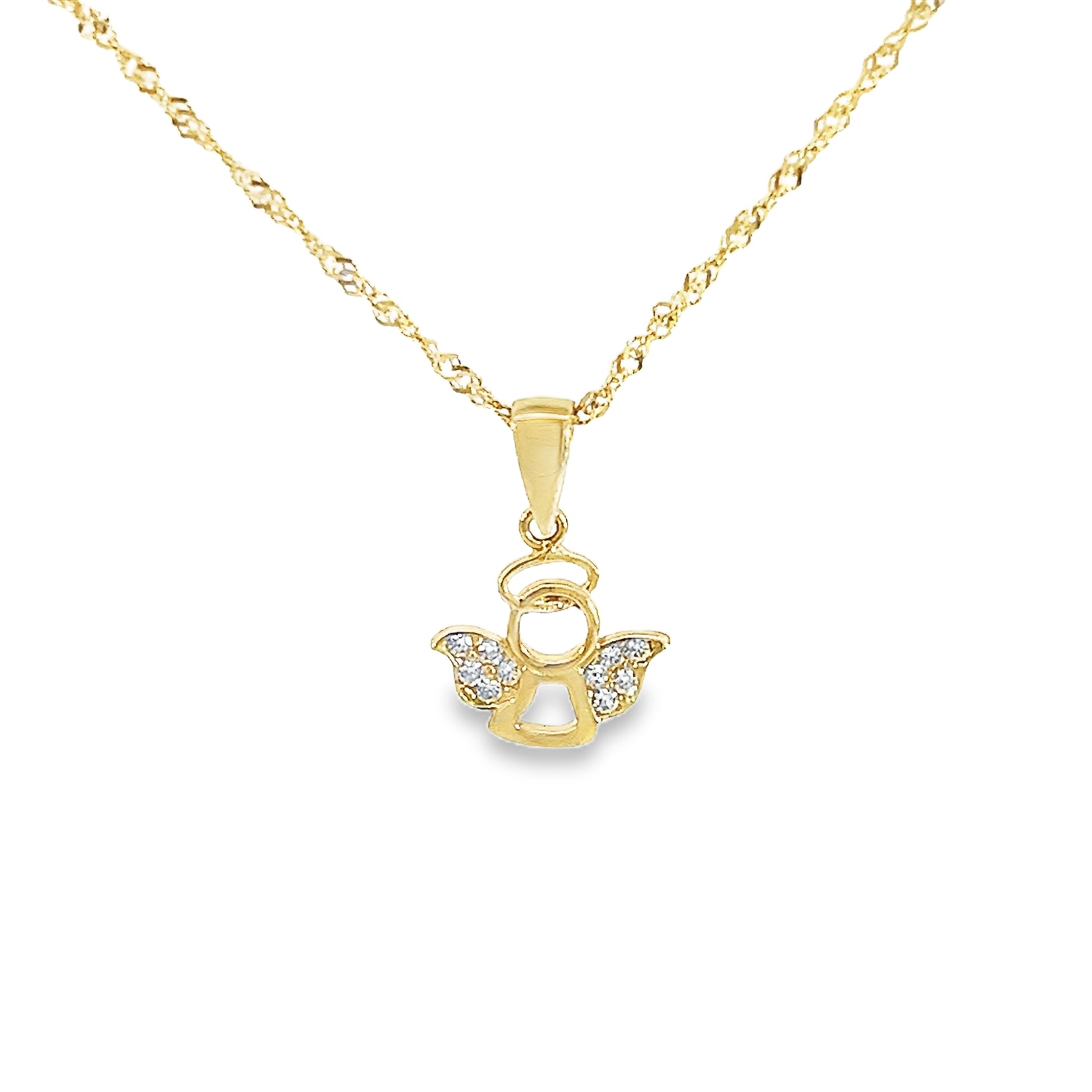 Zlata verižica z obeskom Angelček iz rumenega zlata