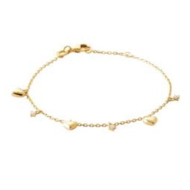 Zapestnica srček, rumena pozlata