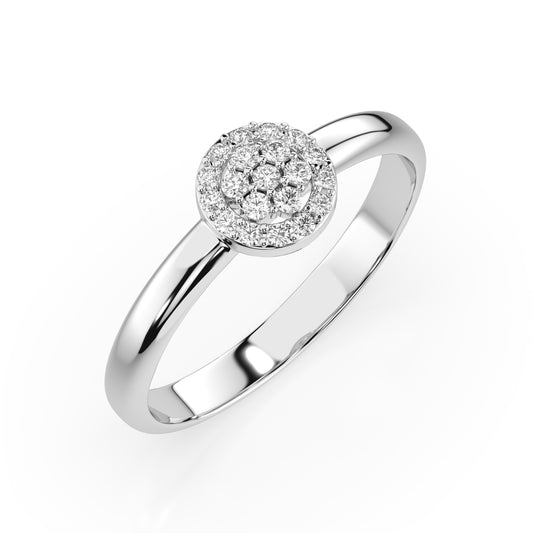 Zaročni prstan iz belega zlata z diamanti