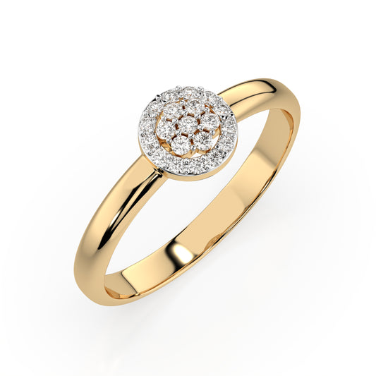 Zaročni prstan iz rumenega zlata z diamanti