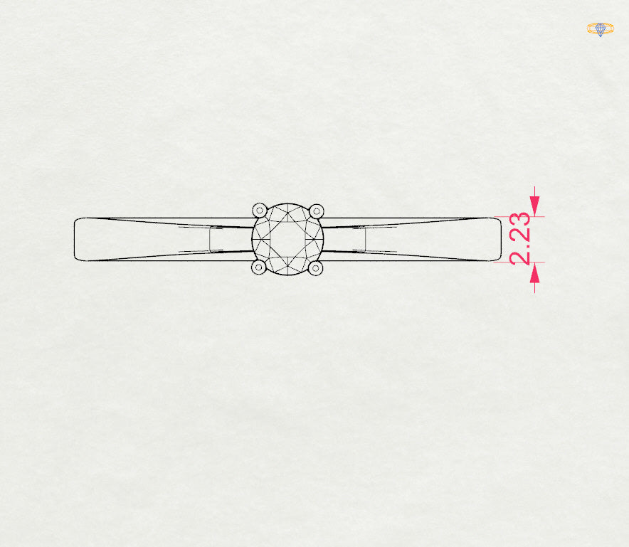 Zaročni prstan iz belega zlata z enim naravnim diamantom, art. ZTR720