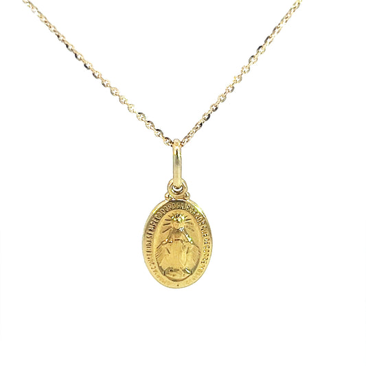 Zlata verižica z obeskom Marija iz rumenega zlata, art. PC266