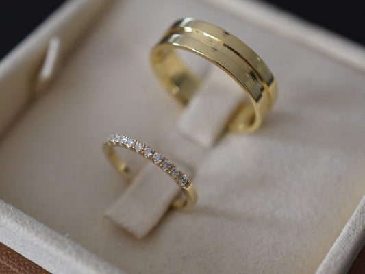 Zlati poročni prstani z diamanti, art. PP23