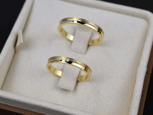 Zlati poročni prstani - rumeno zlato